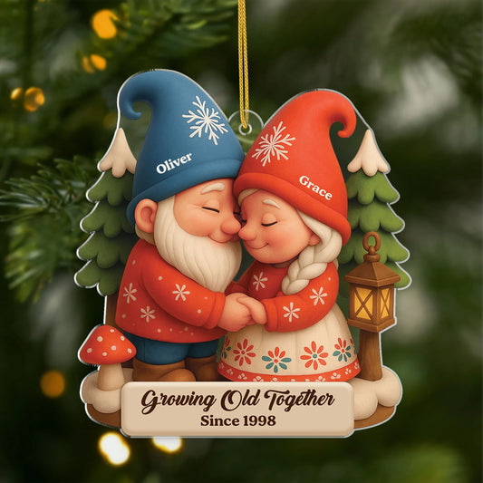Growing Old Together Personalized Acrylic Ornament - Couples Christmas Keepsake
