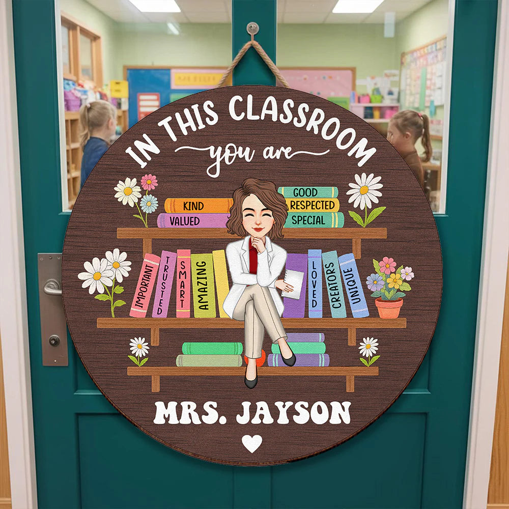 Personalized Teacher Classroom Sign for Teacher with personalized design details for meaningful gifting image 6
