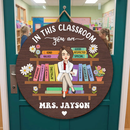 Personalized Teacher Classroom Sign for Teacher with personalized design details for meaningful gifting image 6