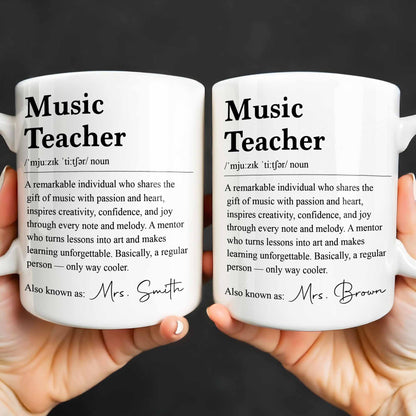 Mug material and size view - Personalized Music Teacher Gift