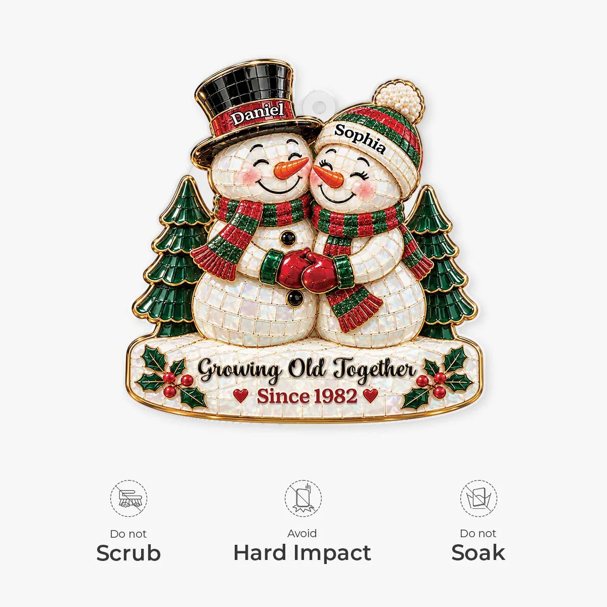 Growing Old Together Personalized Acrylic Ornament - Custom Christmas Keepsake Gift for Couples