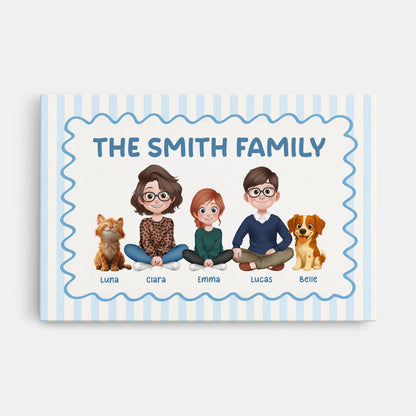 Custom Family Name Canvas / Poster Art - Personalized Family & Pet Wall Decor Gift