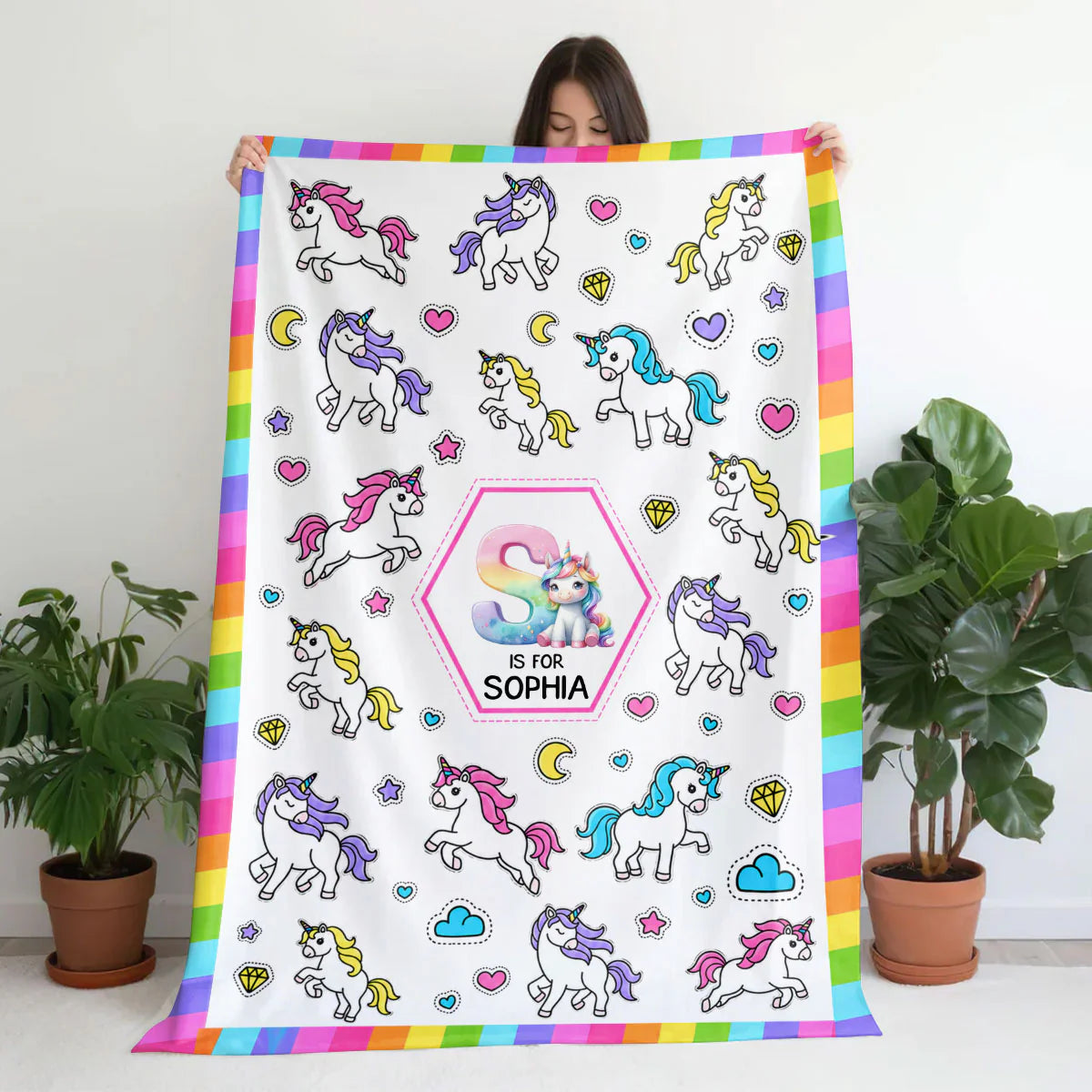 Blanket material and size view - Custom Kids Alphabet Blanket