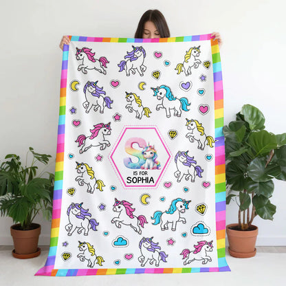 Blanket material and size view - Custom Kids Alphabet Blanket
