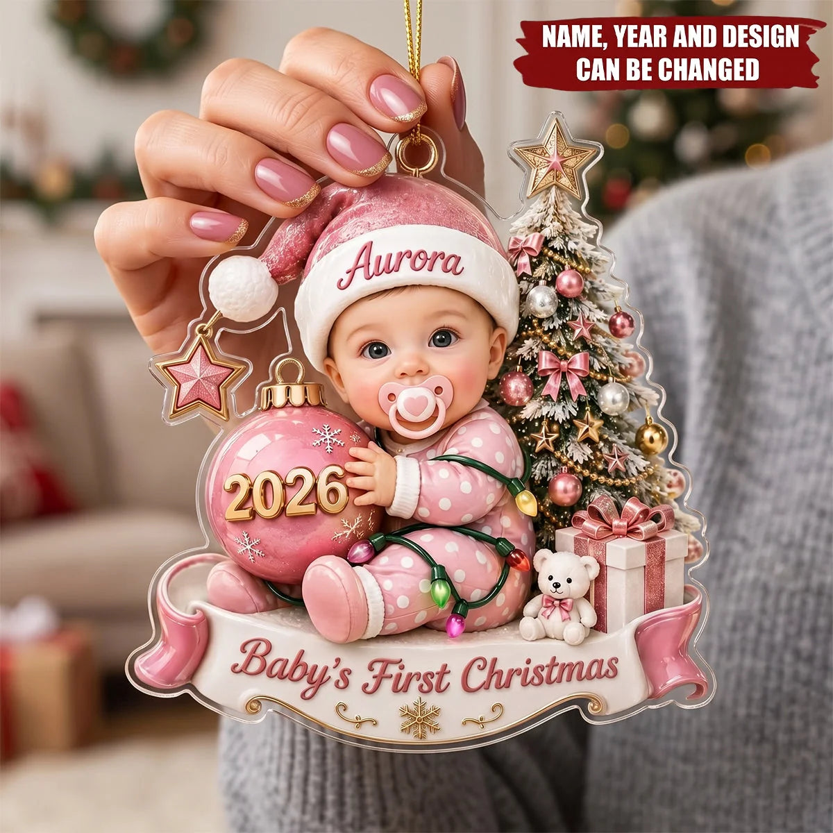 Baby’s First Christmas - Personalized Acrylic Ornament as a Newborn Baby Keepsake