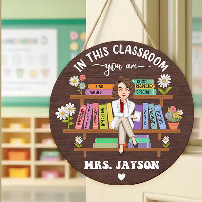 Personalized Teacher Classroom Sign for Teacher with personalized design details for meaningful gifting