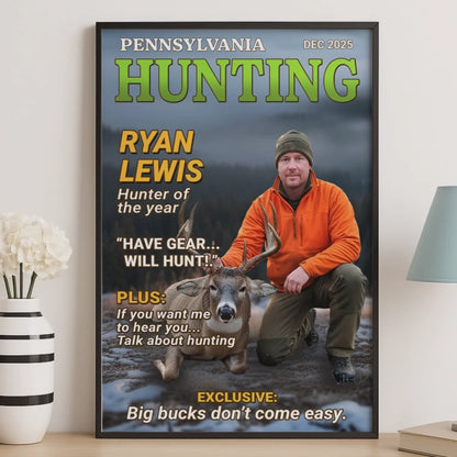 Canvas / Poster material and size view - Personalized Hunting Gifts