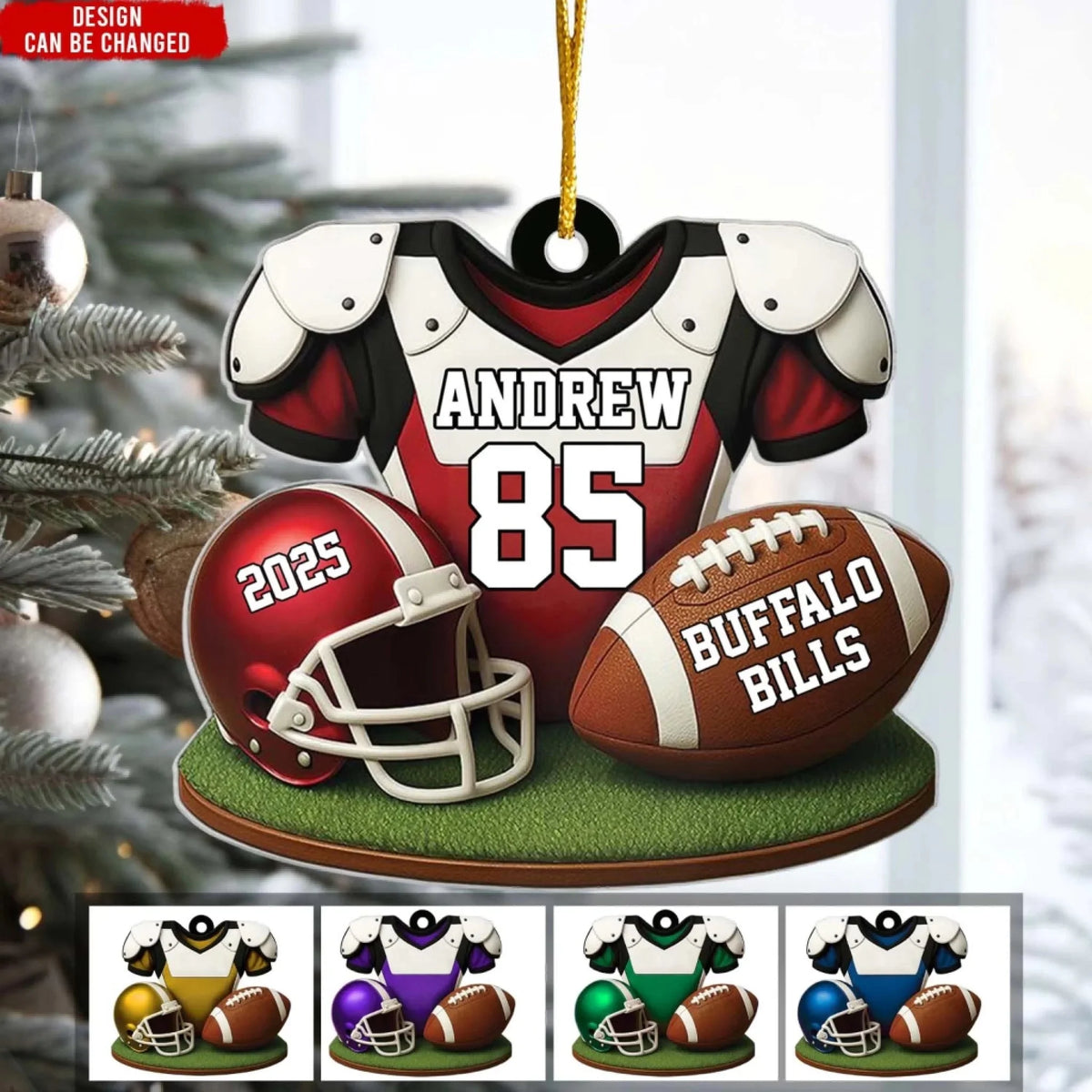Custom Football Jersey Helmet Acrylic Ornament - Personalized Keepsake for Players
