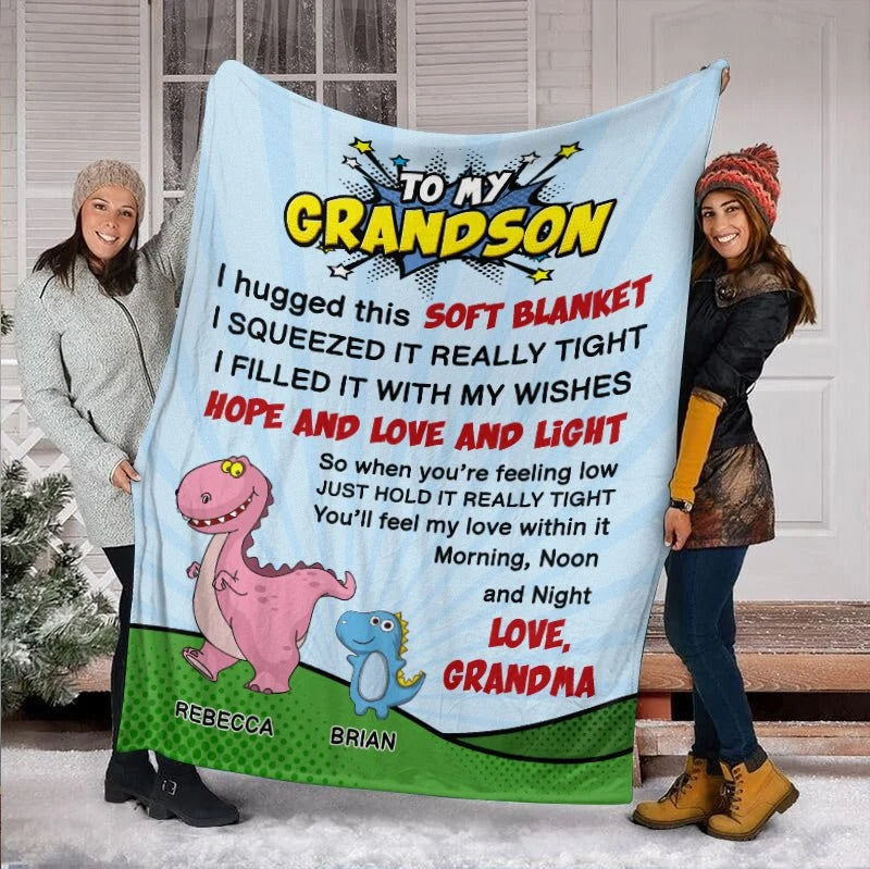 Personalized Grandson Blanket personalization view for Daughter/Granddaughter
