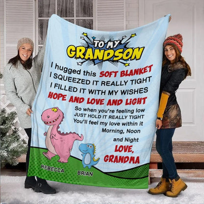 Personalized Grandson Blanket personalization view for Daughter/Granddaughter