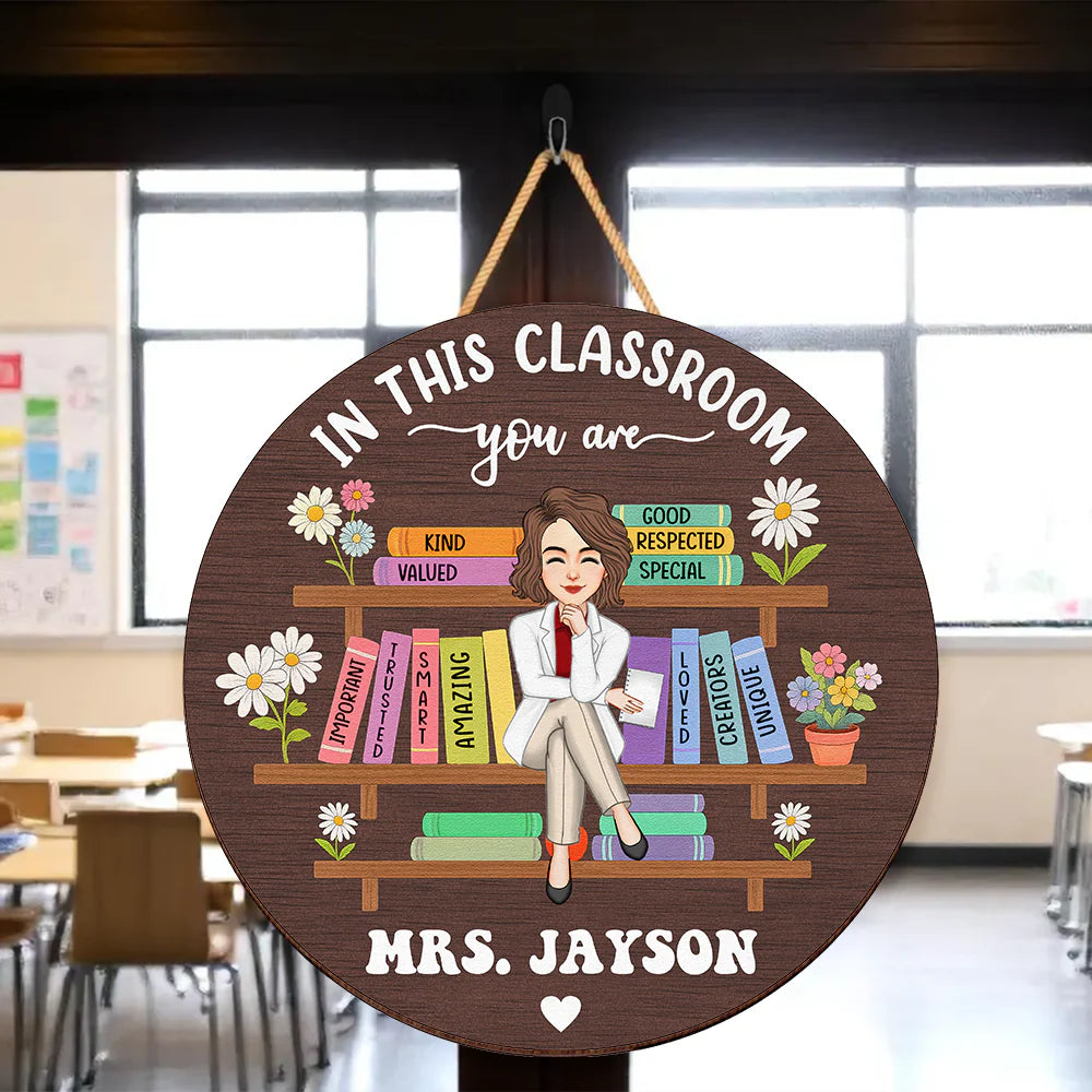 Wood Sign detail view for Teacher