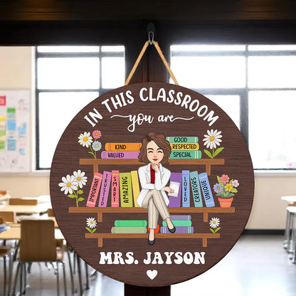 Wood Sign detail view for Teacher