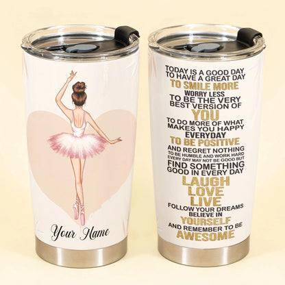 Personalized Ballerina Tumbler personalization view for Daughter/Granddaughter