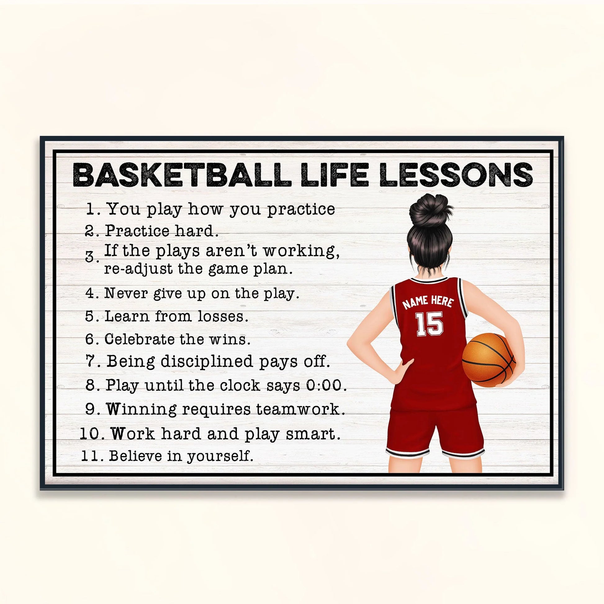 Basketball Life Lessons For Girl - Personalized Poster/Canvas - Gift For Basketball Lovers