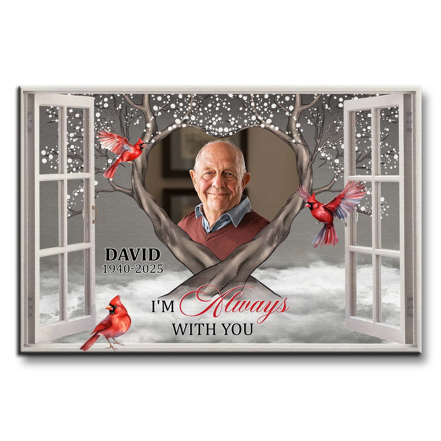 I'm Always With You, Window View With Red Cardinal