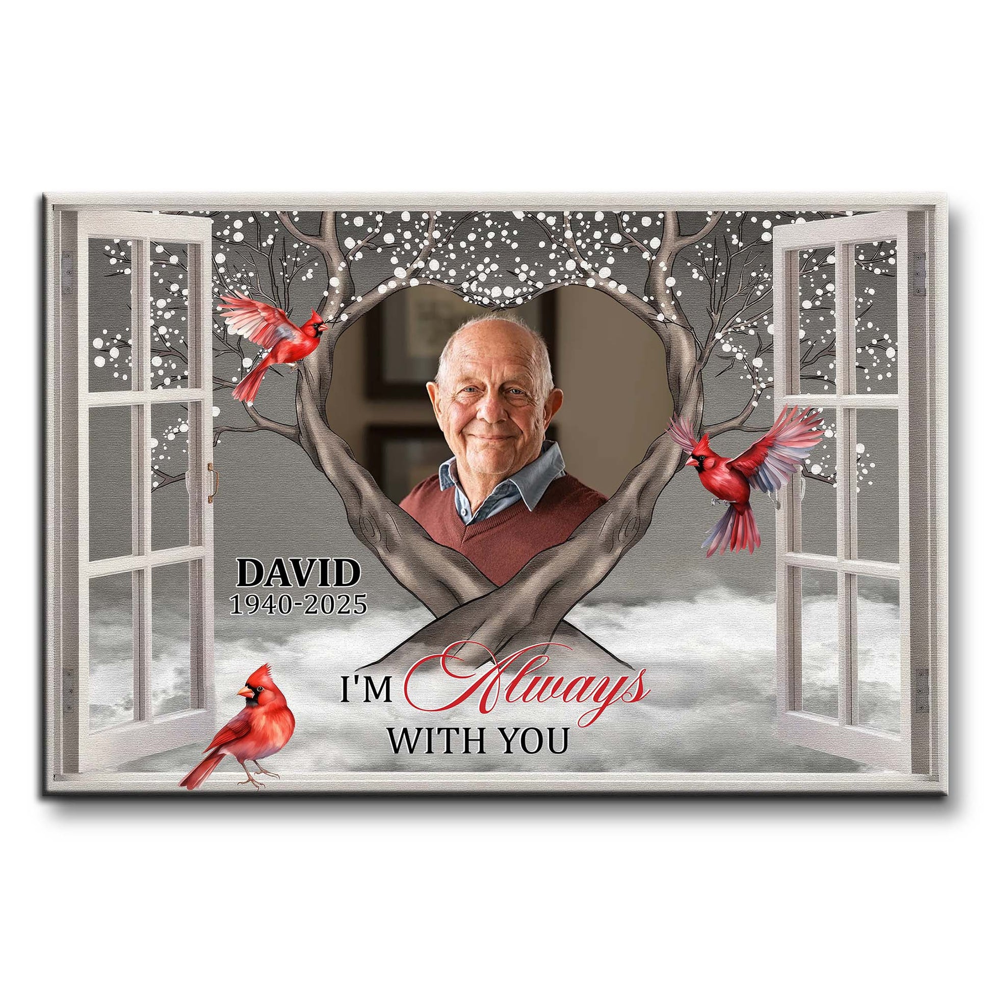 I'm Always With You, Window View With Red Cardinal