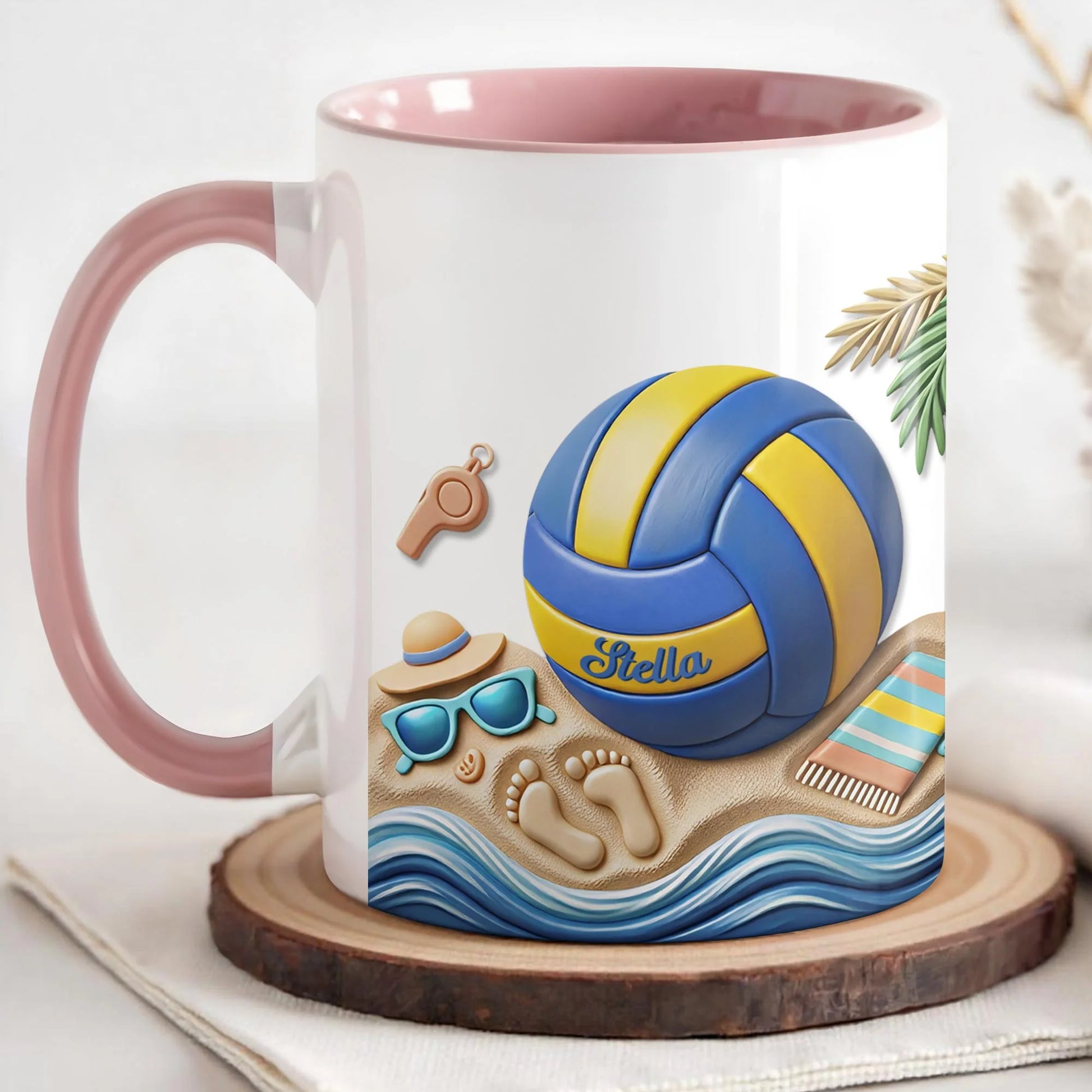 Personalized Beach Volleyball Mug personalization view for Best Friends