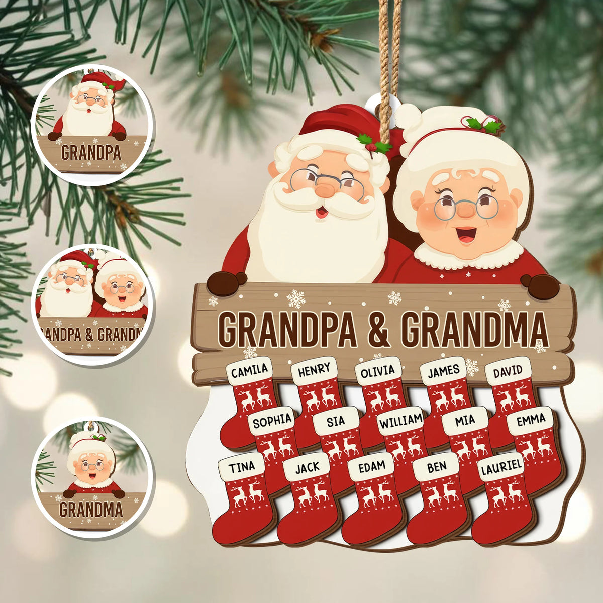 Holiday Season With Santa Claus and Christmas Stockings