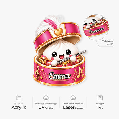 Cute Marching Band Dumpling Personalized Acrylic Ornament - Christmas Keepsake for Band Kids
