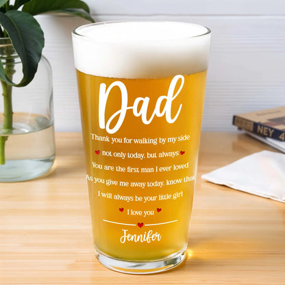 Personalized father of the bride beer glass with a custom wedding photo and message for dad image 8