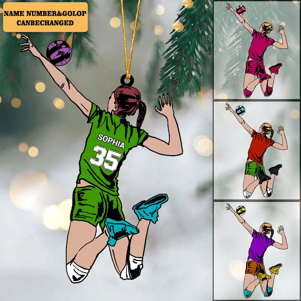 Custom Volleyball Player Acrylic Ornament - Personalized Name & Number Gift