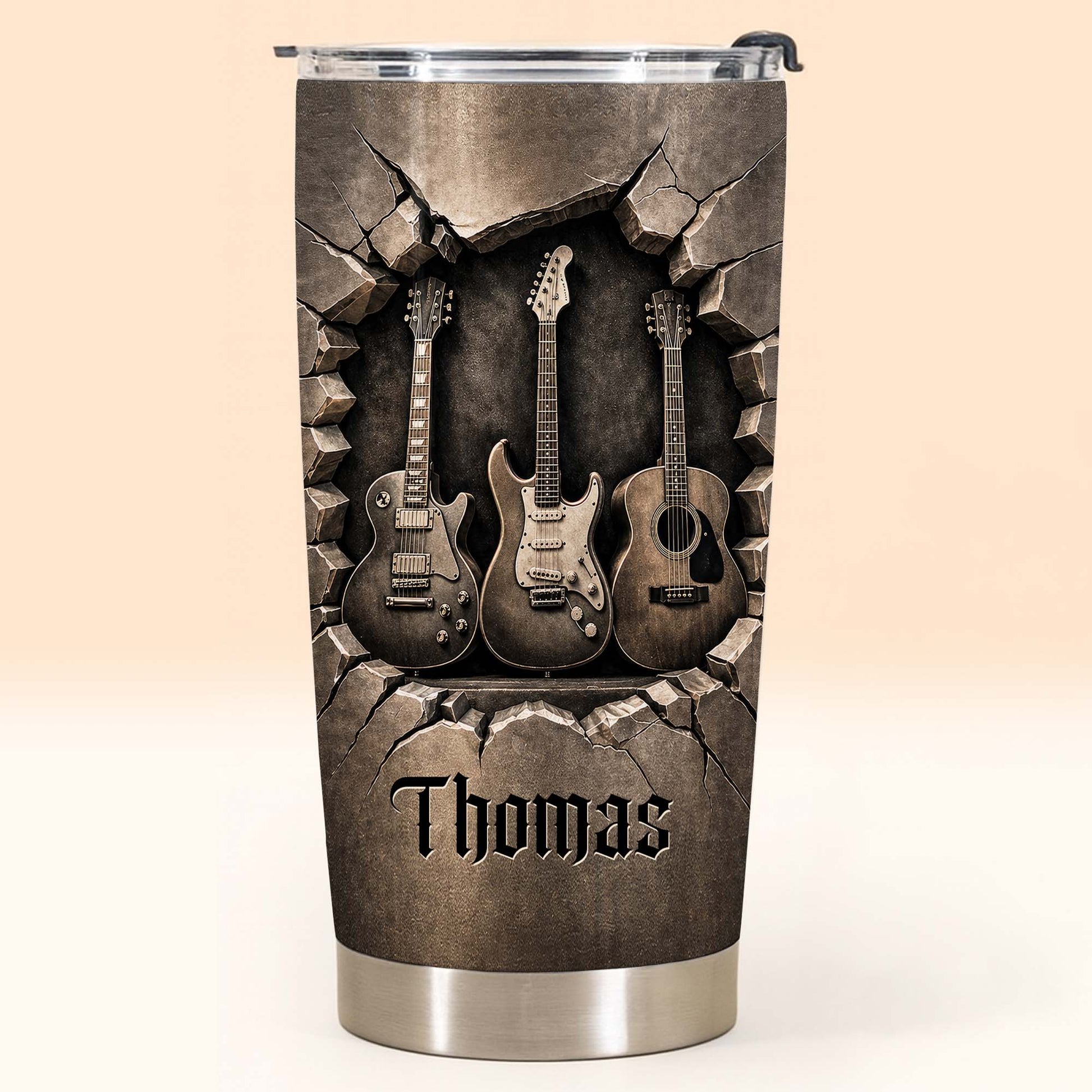 Personalized Guitarist Tumbler personalization view for Dad