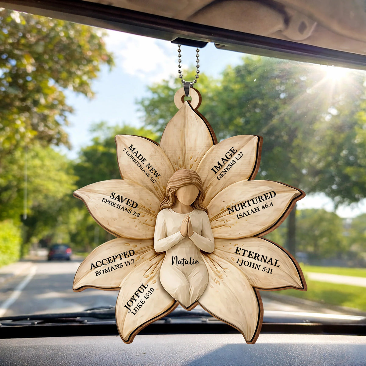Made New, Saved, Joyful Angel Wood Ornament