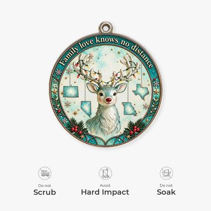 "Family Love Knows No Distance" - Personalized Long Distance Family Acrylic Ornament
