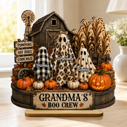 Personalized Grandma Halloween Plaque for Grandma with personalized design details for meaningful gifting