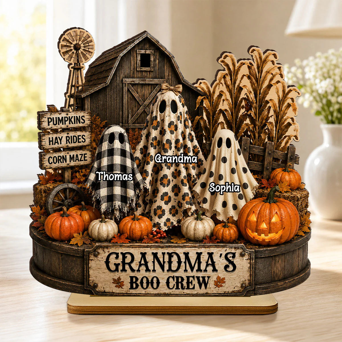 Personalized Grandma Halloween Plaque for Grandma with personalized design details for meaningful gifting