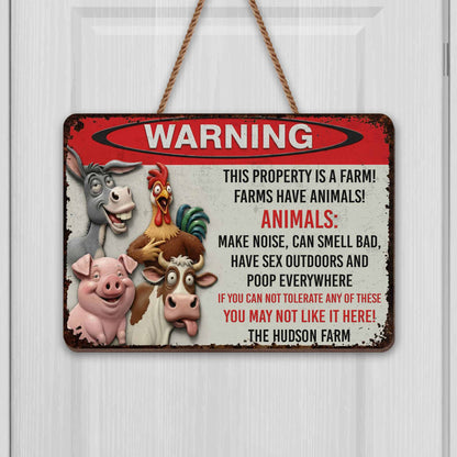 Personalized Funny Farm Wood Sign personalization view for Dad