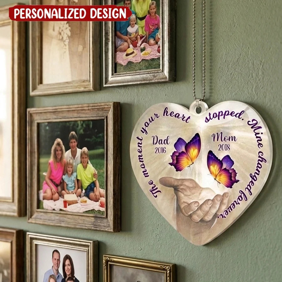 "The Moment Your Heart Stopped" Personalized Memorial Ornament - Sympathy Gift for Family
