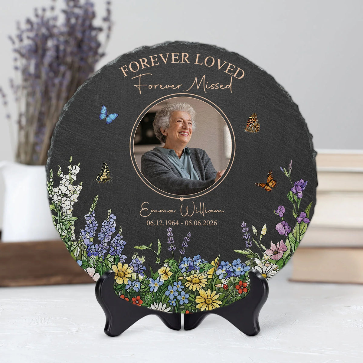 Forever Loved Forever Missed - Personalized Memorial Garden Stone Keepsake