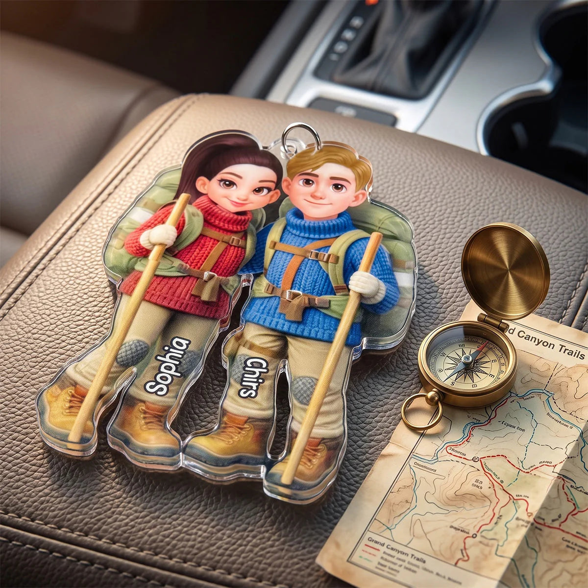 Personalized Hiking Couple Ornament personalization view for Wife
