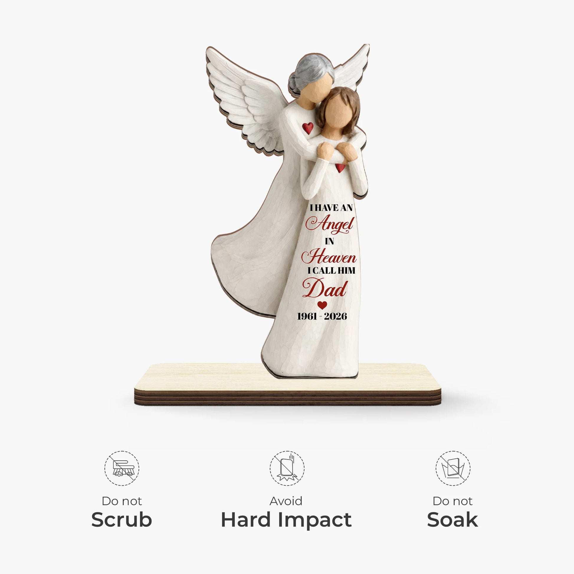 I Have An Angel In Heaven Custom Wooden Plaque - Personalized Memorial Keepsake Gift