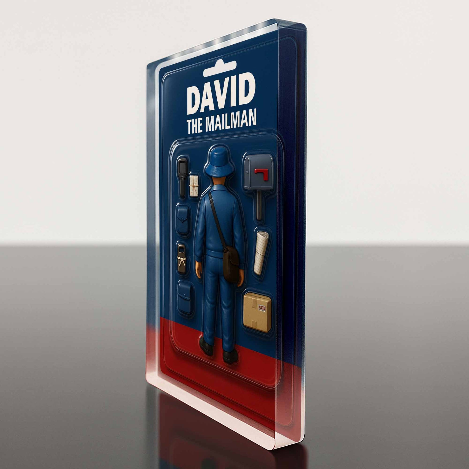 Plaque material and size view - Custom Mailman Acrylic Plaque