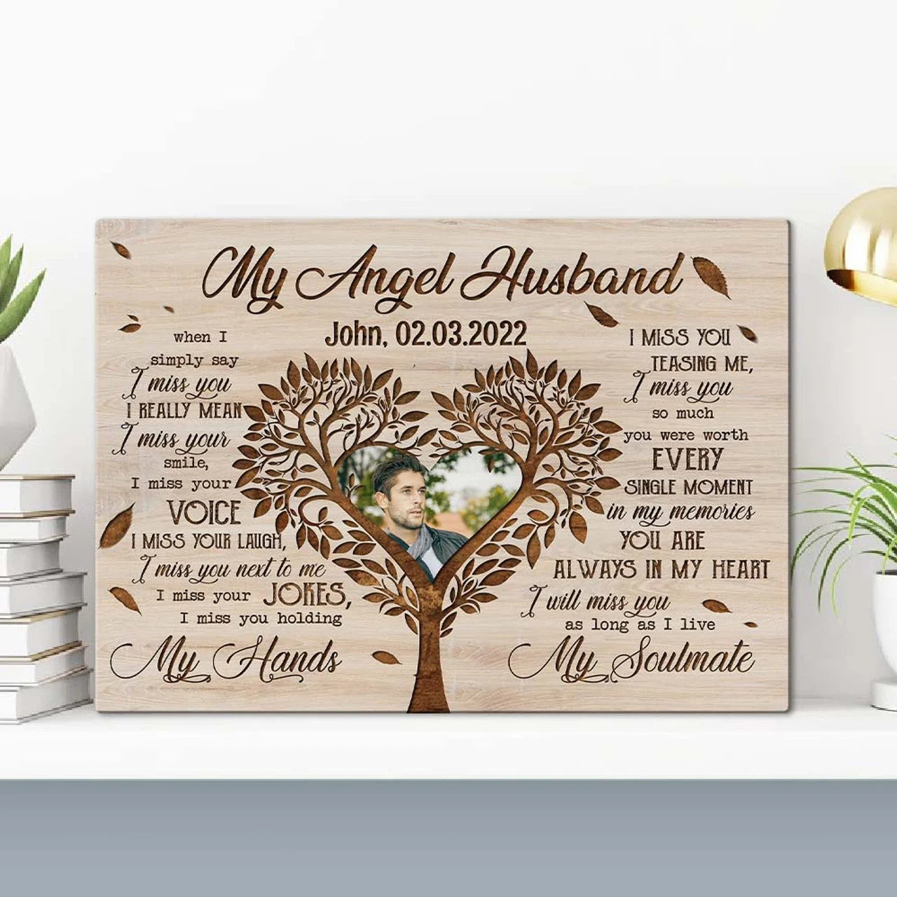 My Angel Husband Personalized Memorial Canvas / Poster - Custom Remembrance Wall Art for Wife