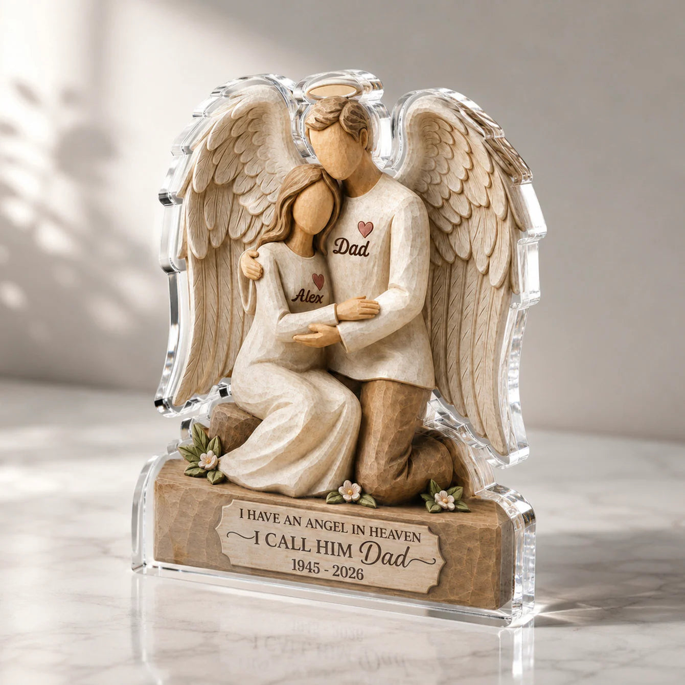 Father Memorial Acrylic Plaque for Daughter/Granddaughter with personalized design details for meaningful gifting image 7