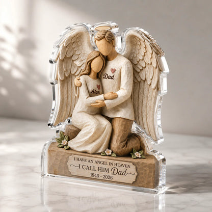 Father Memorial Acrylic Plaque for Daughter/Granddaughter with personalized design details for meaningful gifting image 7