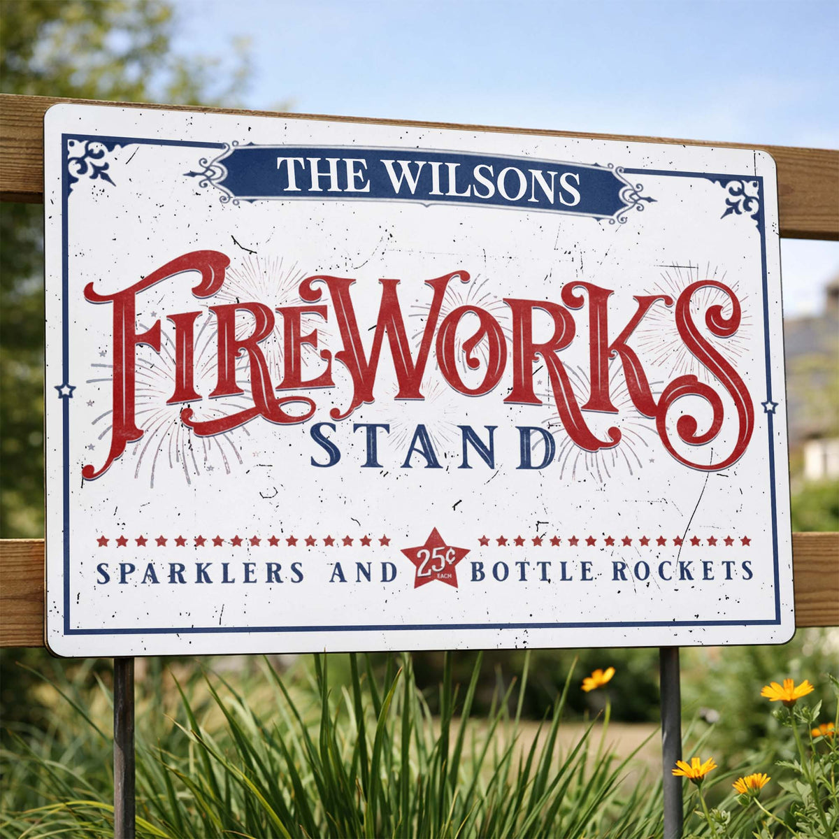 Fireworks Stand With Sparklers And Bottle Rockets Decor