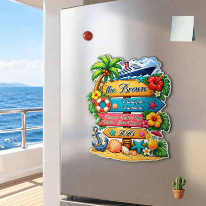 Cruising the Caribbean Personalized Cruise Magnet - Custom Summer Vacation Keepsake for Familys