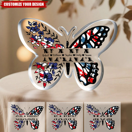 Personalized Grandma Butterfly Plaque for Mom with personalized design details for meaningful gifting