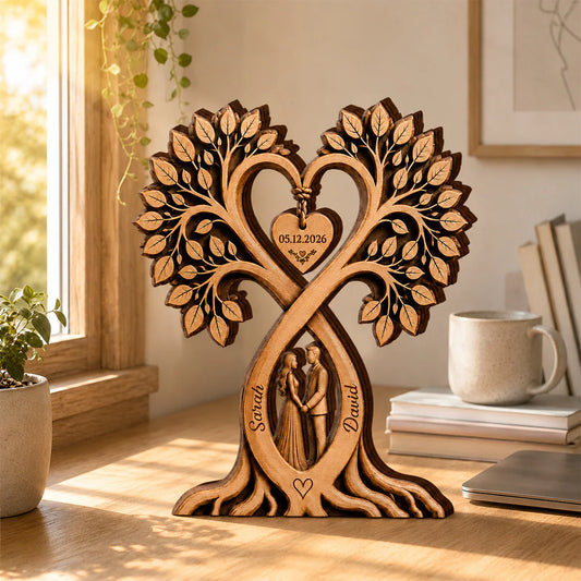 Custom Couples Anniversary Wooden Plaque for Wife with personalized design details for meaningful gifting