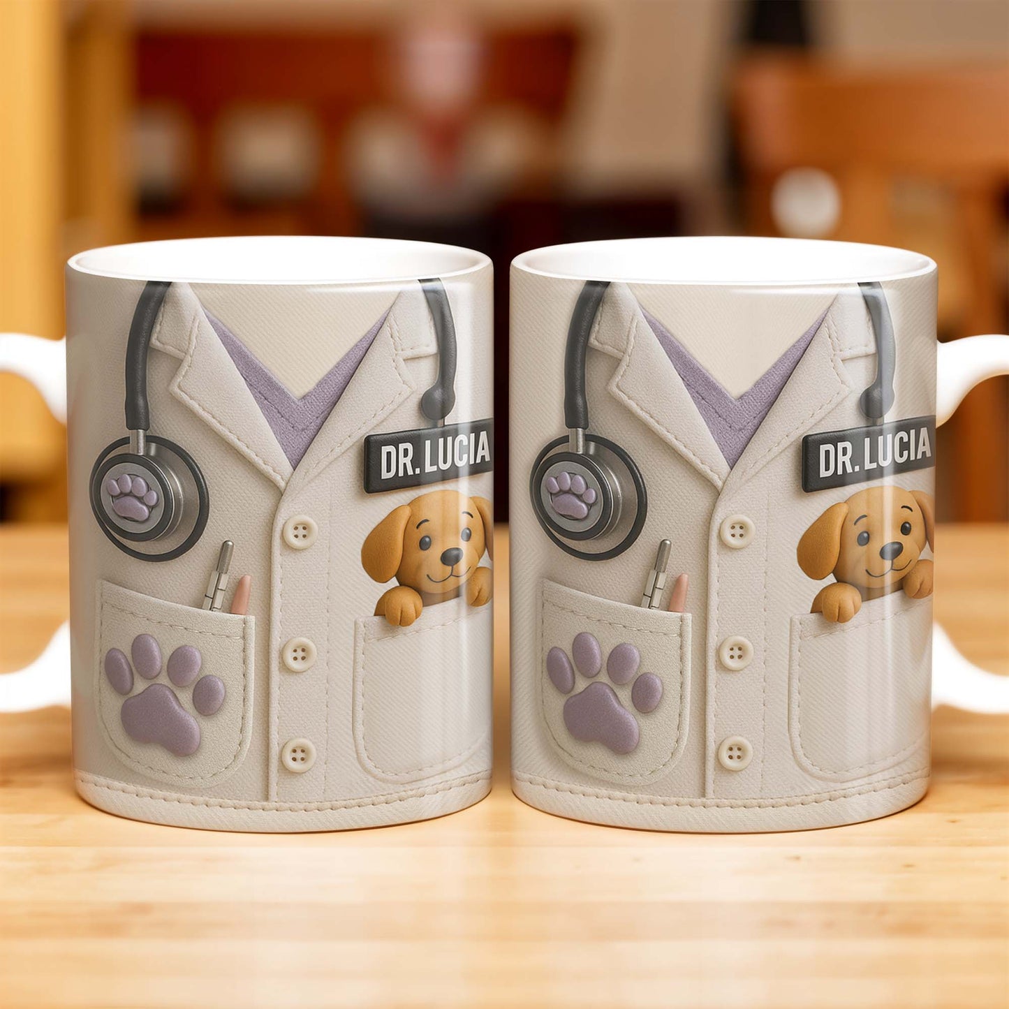 Personalized Vet Lab Coat Coffee Mug - Custom Veterinarian Gift for Dog Lovers and Vet Techs