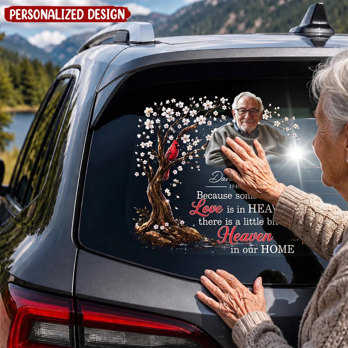 Because Someone We Love Is In Heaven - Personalized Memorial Decal for Car & Home Window