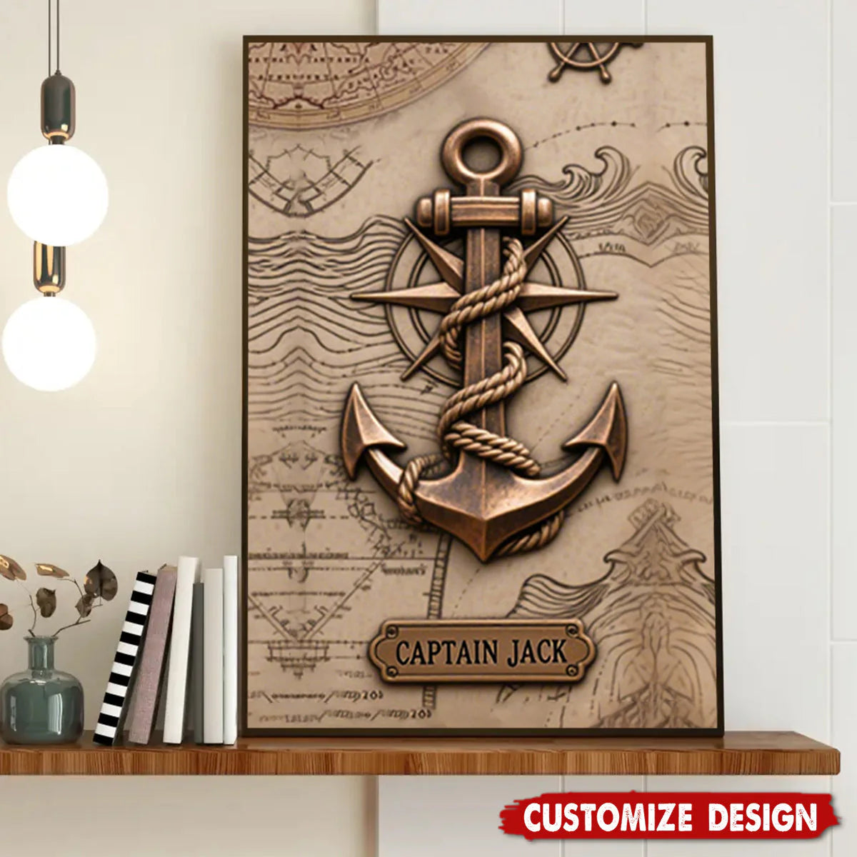 Custom Nautical Anchor Canvas personalization view for Dad