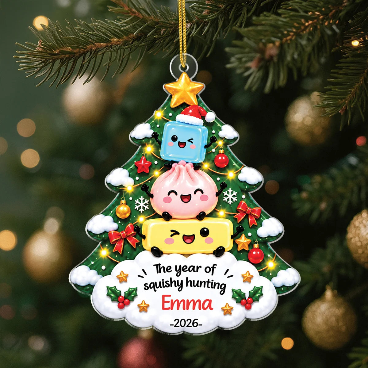 The Year Of Squishy Hunting Personalized Acrylic Ornament - Christmas Gift for Kids