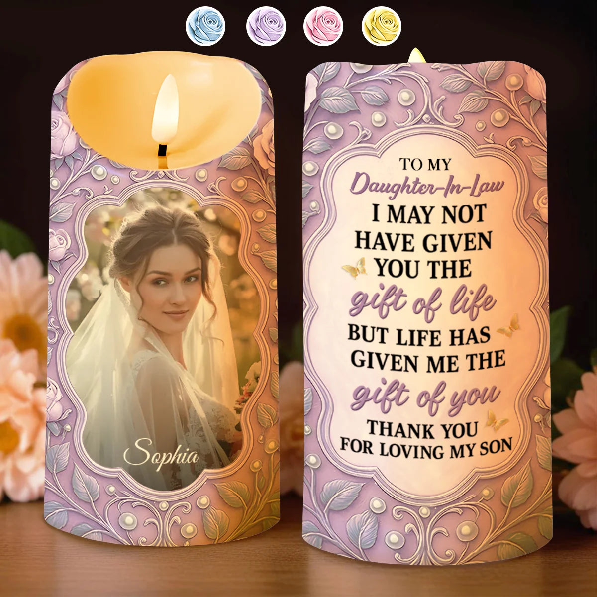 Gift For Daughter-In-Law, Loving Words With Flowers
