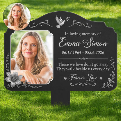 "In Loving Memory" Personalized Metal Garden Stake - Custom Photo Memorial Gift
