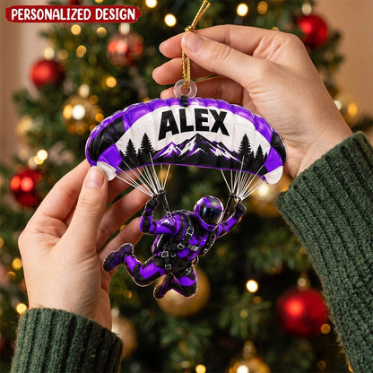 Personalized Skydiving Ornament - Custom Name Parachute Acrylic Christmas Keepsake Gift